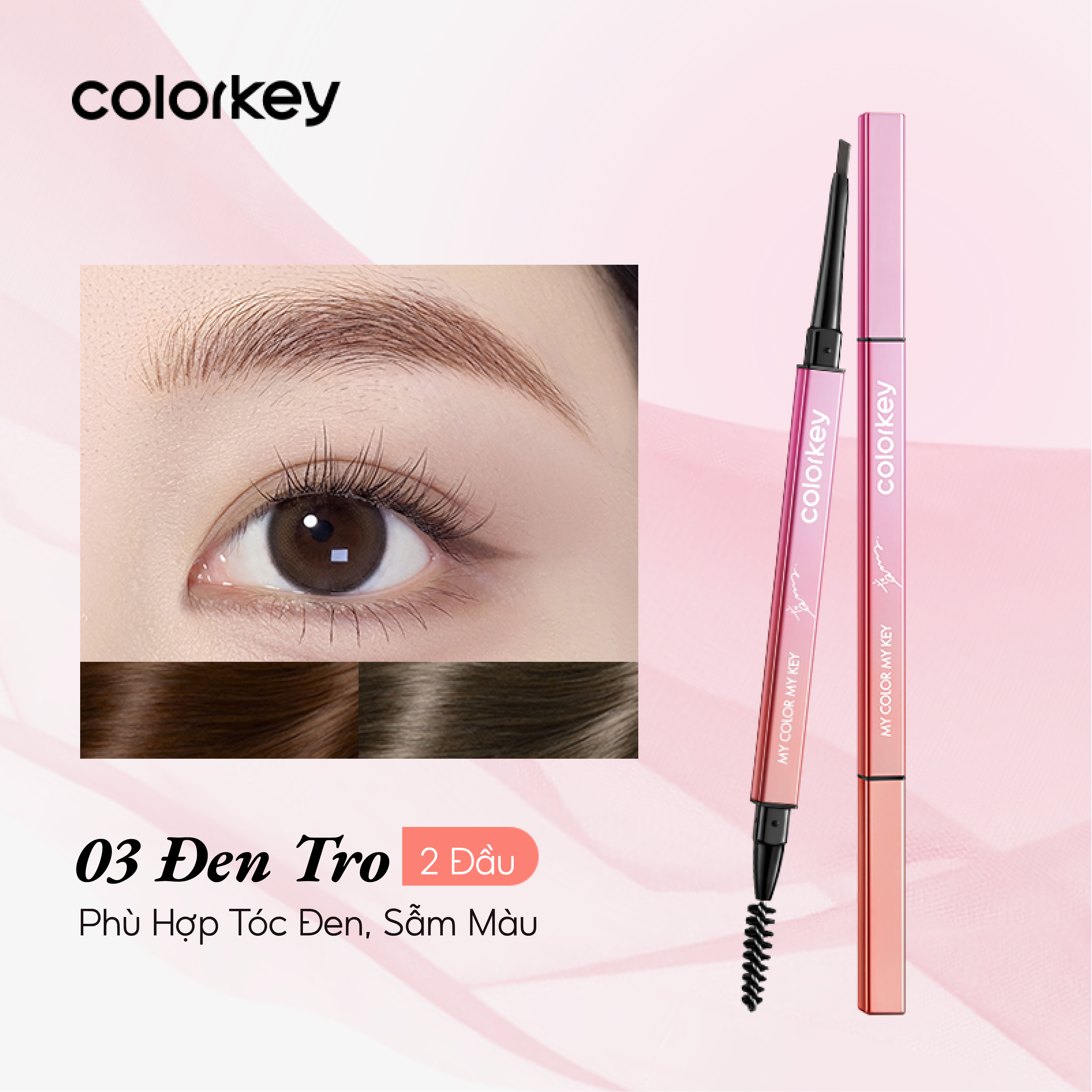 Chì Kẻ Mày COLORKEY Thiết Kế Hai Đầu Tiện Dụng Thích Hợp Dùng Điêu Khắc Phiên Bản Cung Tuấn Giới Hạn