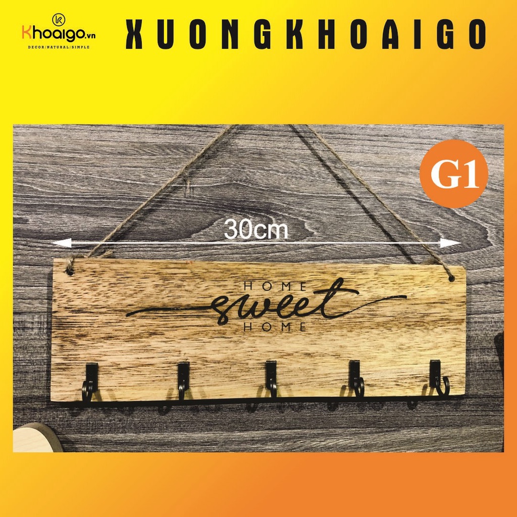 [FreeShip] Bảng Treo Chìa Khóa Gỗ Tự Nhiên Decor Móc Treo Chìa Khóa Gỗ [KhoaiGo.vn]
