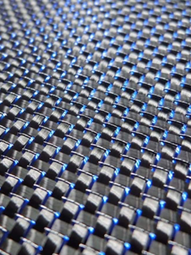 Vải carbon kevla caro xanh dương bạc