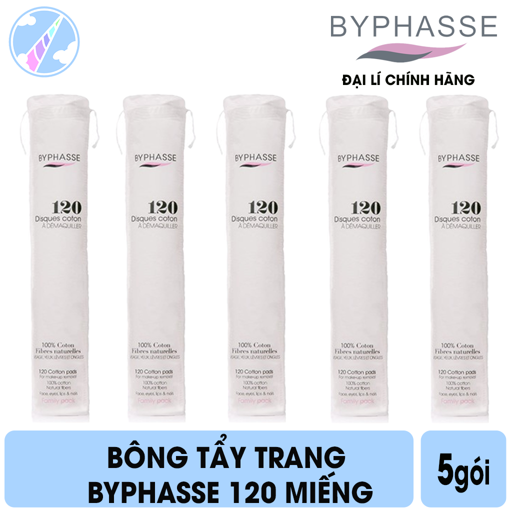 Combo 5 Bông Tẩy Trang Byphasse 120 Miếng