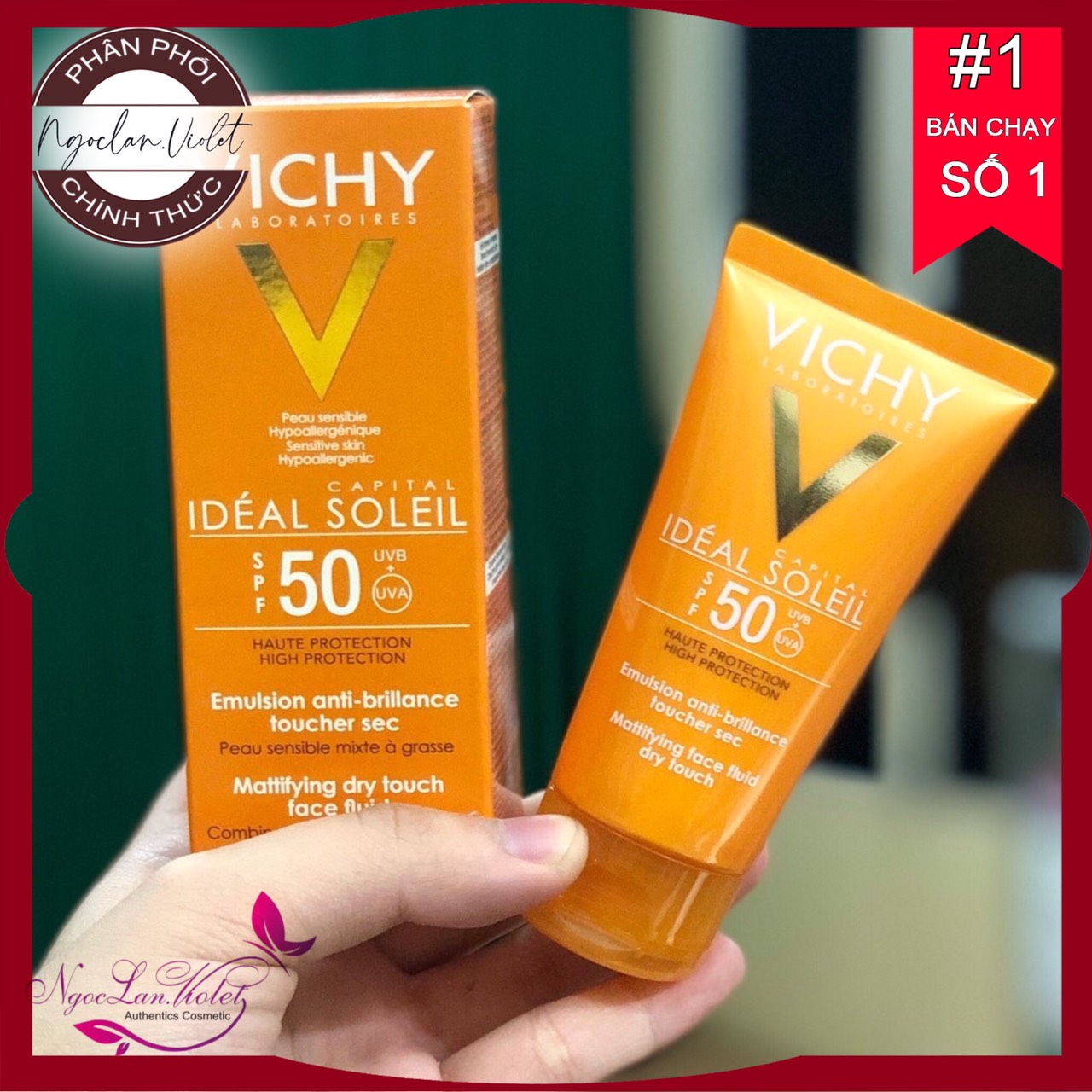 Chống nắng Vichy nội địa Pháp sản phẩm có tác dụng ngăn ngừa lão hóa và ung thư da chất kem thẩm thấu nhanh không gây nhờn rít