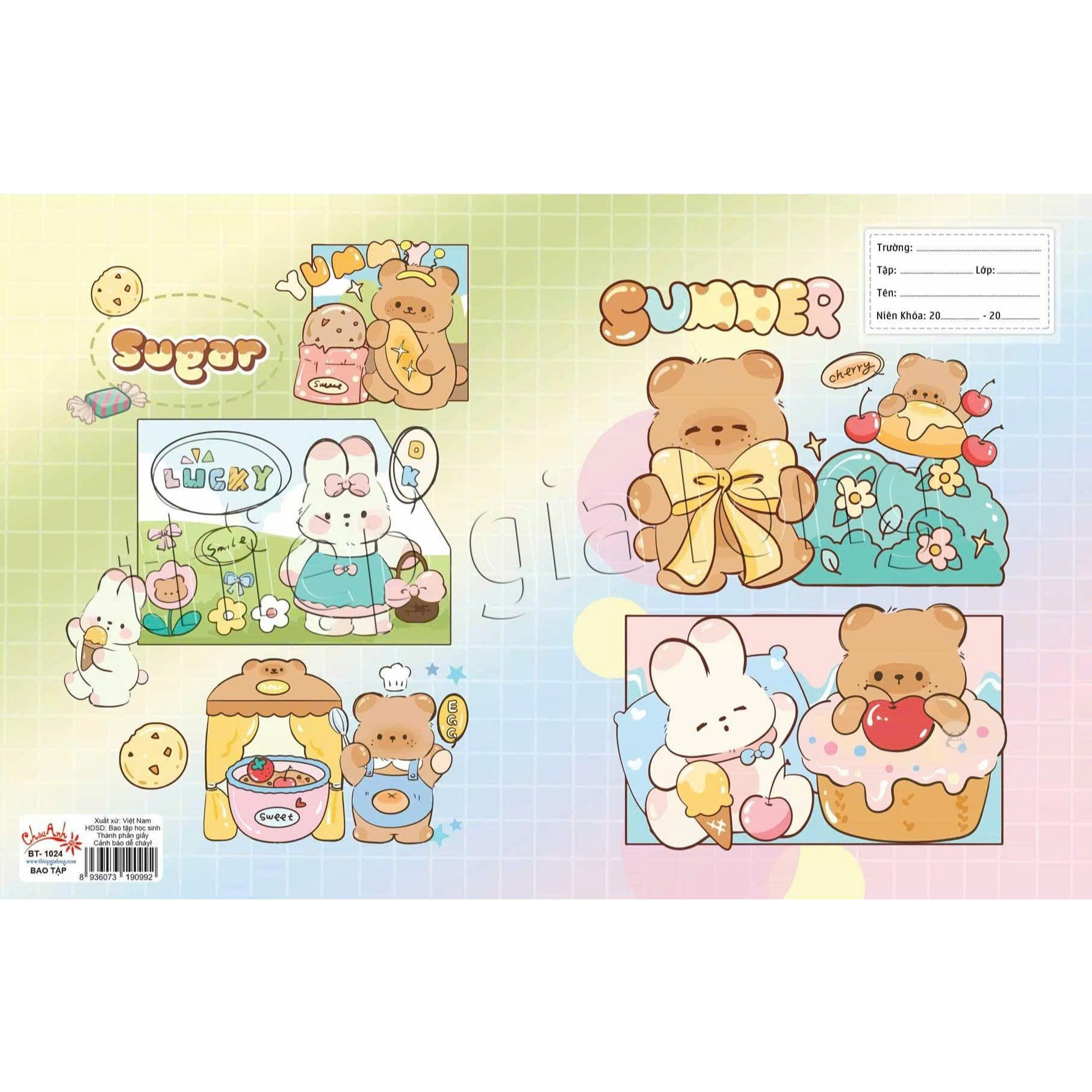 (Hàng mới 2026) Set 10 bao tập + bao kiếng nai dễ thương | Giấy Bao Tập tiện lợi sẵn bao kiếng