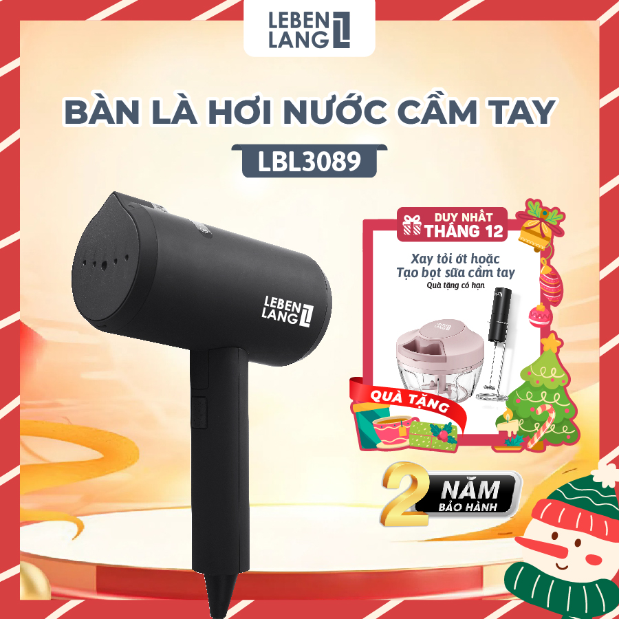 Bàn ủi hơi nước cầm tay Lebenlang LBL3089 bàn là 1200W 140ml gấp gọn tiện lợi tặng kèm túi đựng bảo 