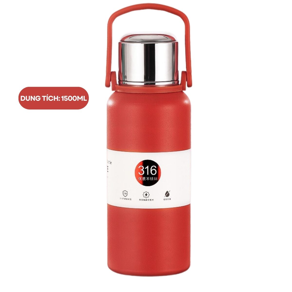 Bình giữ nhiệt Inox 316 cao cấp BOSS Dung tích 1500ml - 1000ml, Giữ nhiệt 36 Tiếng, Bảo Hành 6 tháng