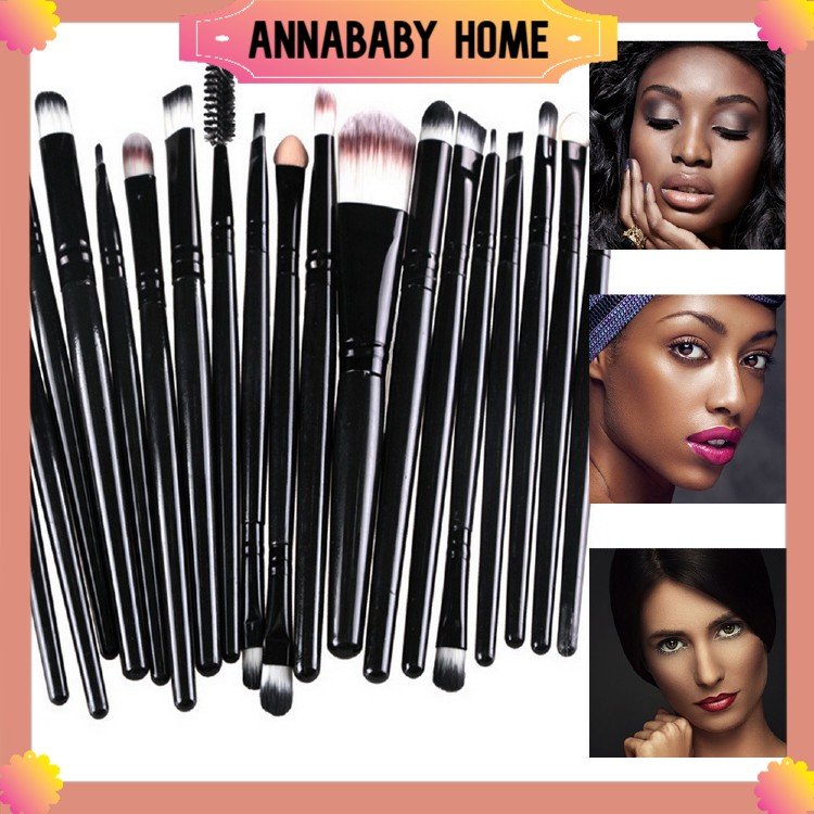 Set Cọ Trang Điểm 20 Cây Sang Trọng Có Cây Chải Chân Mày Chuyên Nghiệp