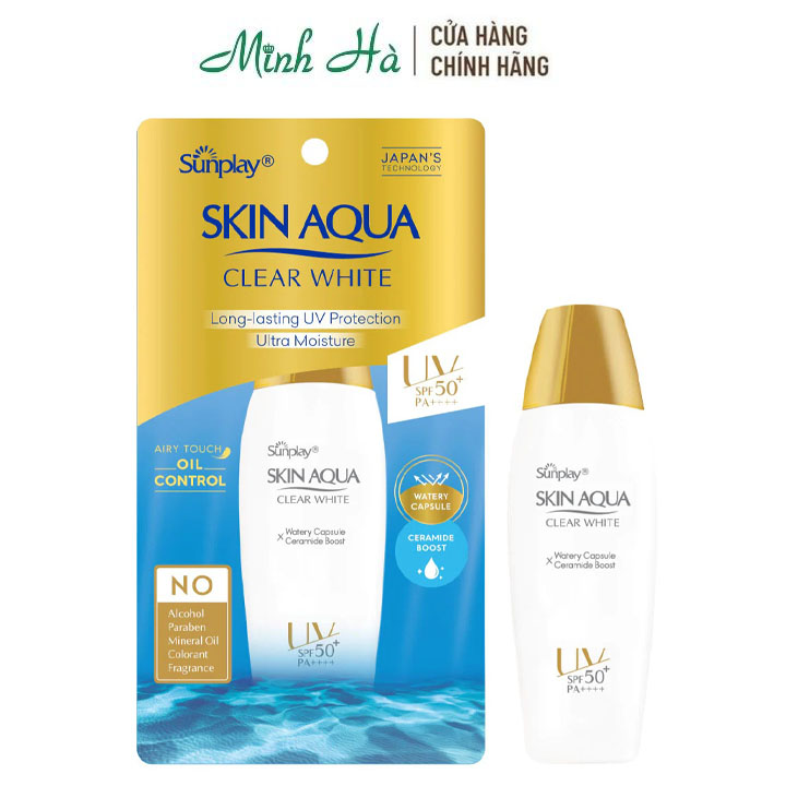 Sữa Chống Nắng Sunplay Skin Aqua Clear White Spf50+ Pa++++ 25G Giúp Kiểm Soát Bã Nhờn Và Dưỡng Da Sáng Mịn Đều Màu