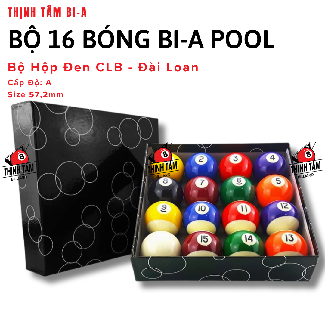 [Thịnh Tâm] Bộ 16 Bóng Bida Lỗ Bình Dân - Bộ Bóng Bi-A Pool [ Bộ Bóng Bida Lỗ Hộp Đen ]