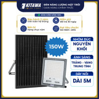 Đèn Pha Chống Chói Năng Lượng Mặt Trời 150W Vỏ Nhôm Đúc Nguyên Khối Chắc Chắn Sáng Liên Tục 12h