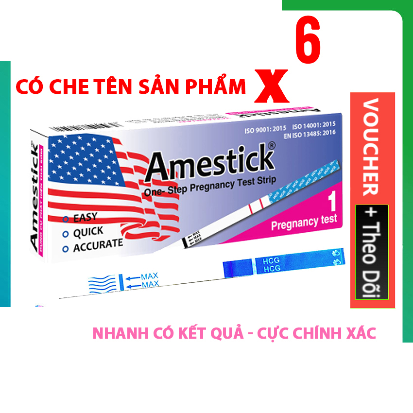 [Che Tên] Combo 6 que thử thai Amestick hàng chính hãng xuất khẩu phát hiện thai sớm - nhanh chóng - đơn giản - chính xác - Guty Mart
