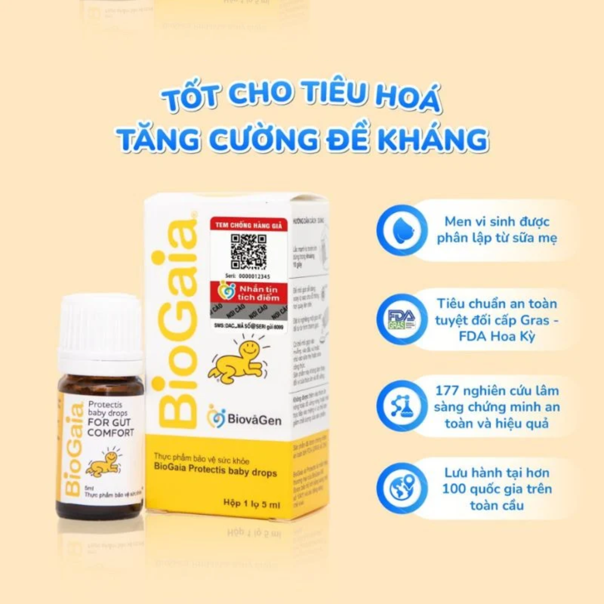 Men Vi Sinh BioGaia Protectis Baby Cho Trẻ Sơ Sinh Dạng Lọ Và Tuýp 5ml Của Pháp