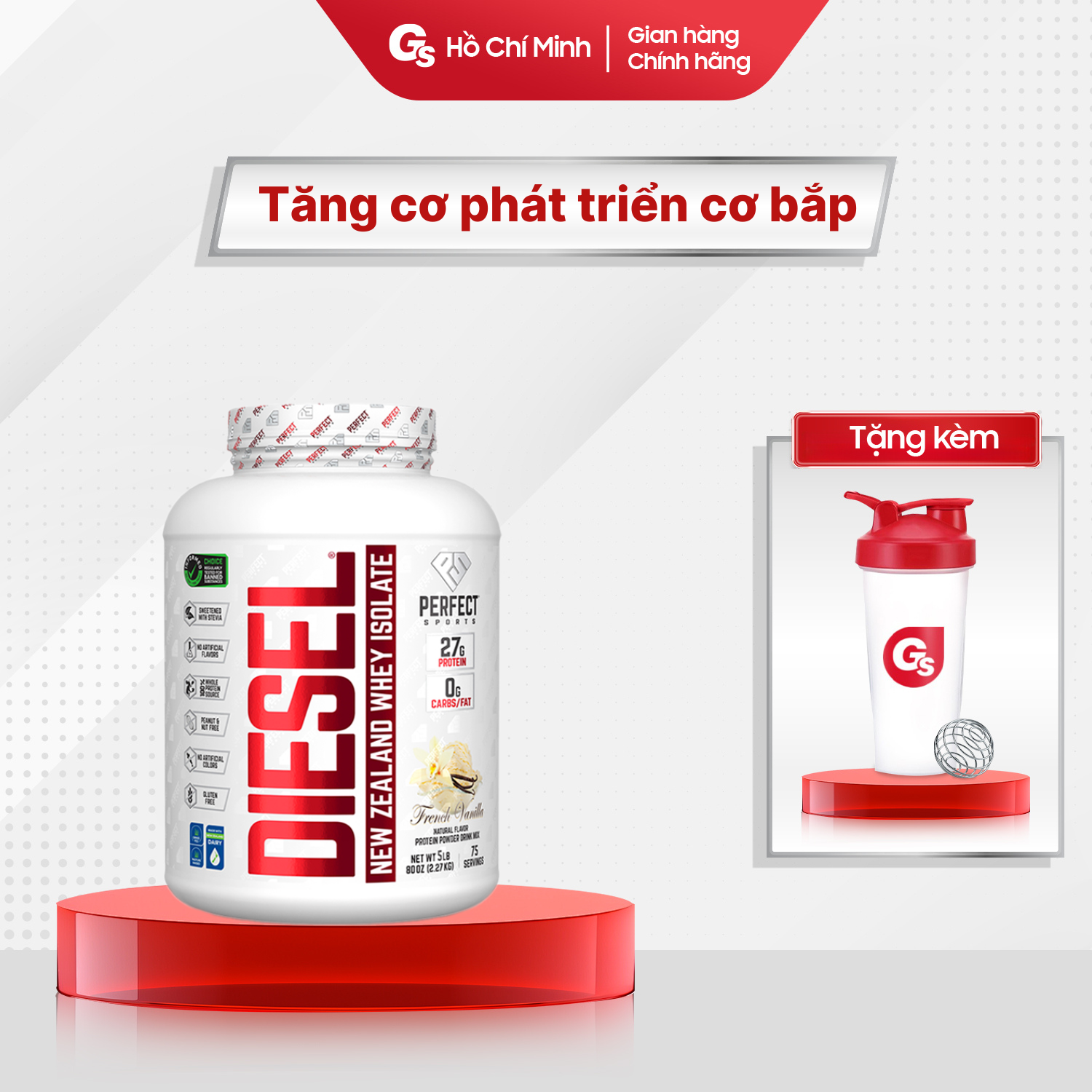 Bột tăng cơ Whey Protein  Perfect Diesel Whey Isolate New Zealand 5 Lbs (75 Servings) -GYMSTORE