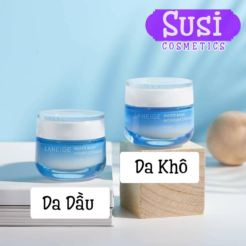 [Hcm]Kem Dưỡng Ẩm Dành Cho Da Dầu Và Da Hỗn Hợp Da Khô Laneige Water Bank Hydro / Moisture Cream Ex 50Ml Hàn Quốc