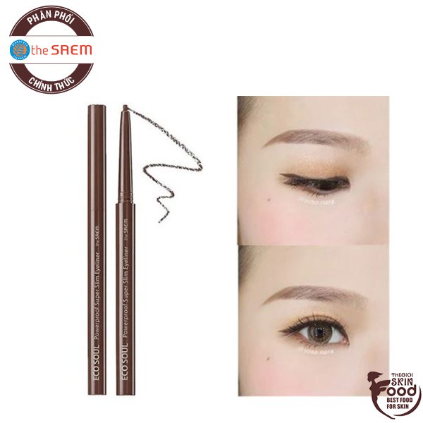 Chì Kẻ Mắt Siêu Mảnh The Saem Eco Soul Powerproof Super Slim Eyeliner 0.1G