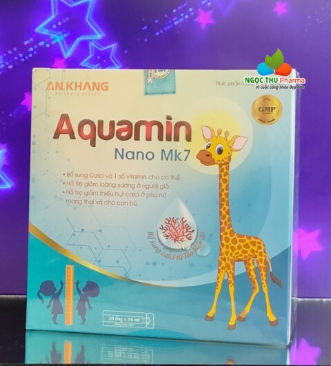 Aquamin Nano MK7 An Khang (Hộp 20 ống) – Bổ sung Canxi Kẽm DHA Vitamin D3