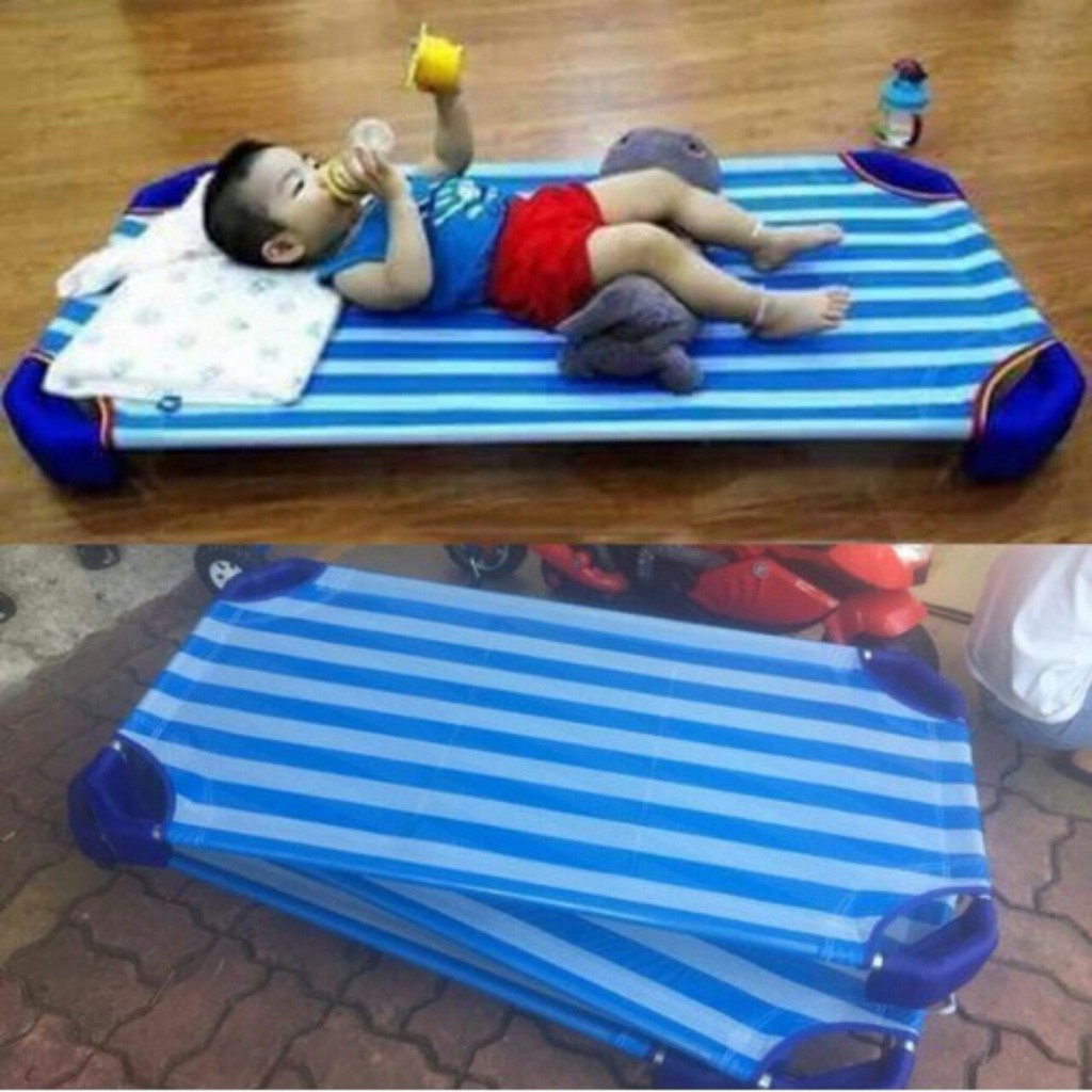 Giường lưới cho bé sơ sinh mầm non - không có cây cong - đóng thùng - KHÁCH TỰ RÁP