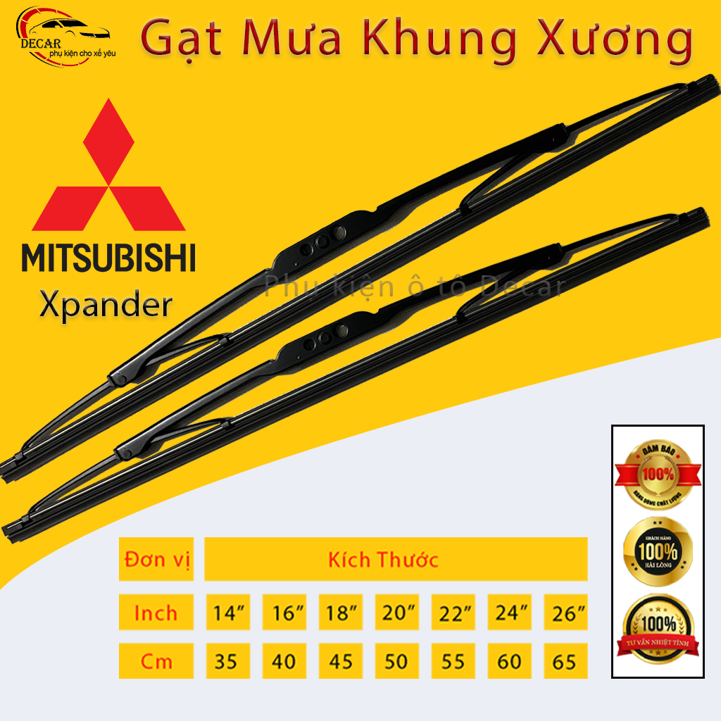 [MITSUBISHI XPANDER] 1 Cặp cần gạt mưa khung xương chổi gạt mưa xe Mitsubishi Xpander  gạt kính xe o