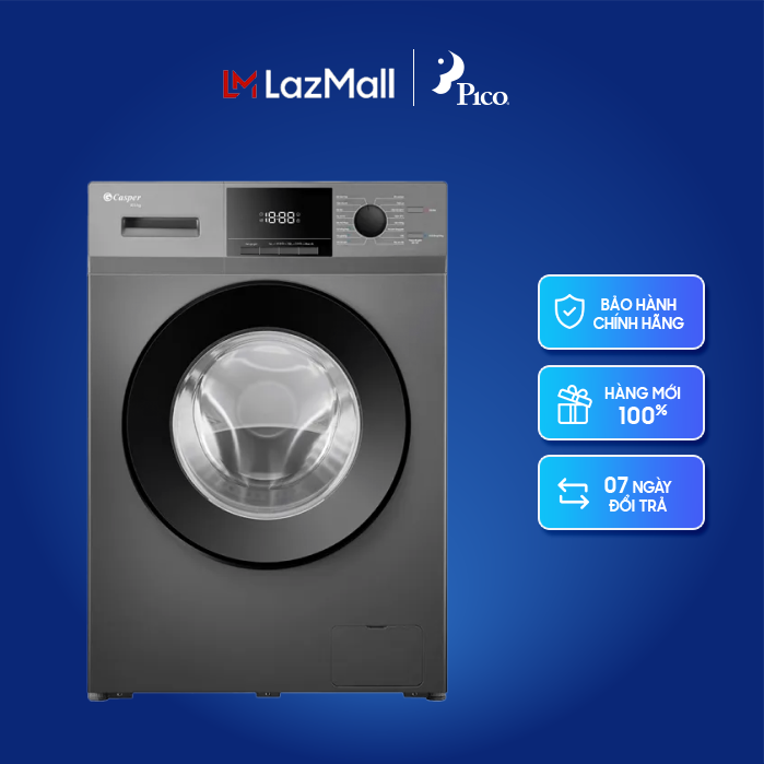 Máy giặt Casper Inverter 10.5 kg WF-105VG5 - Cửa trước, Ghi xám