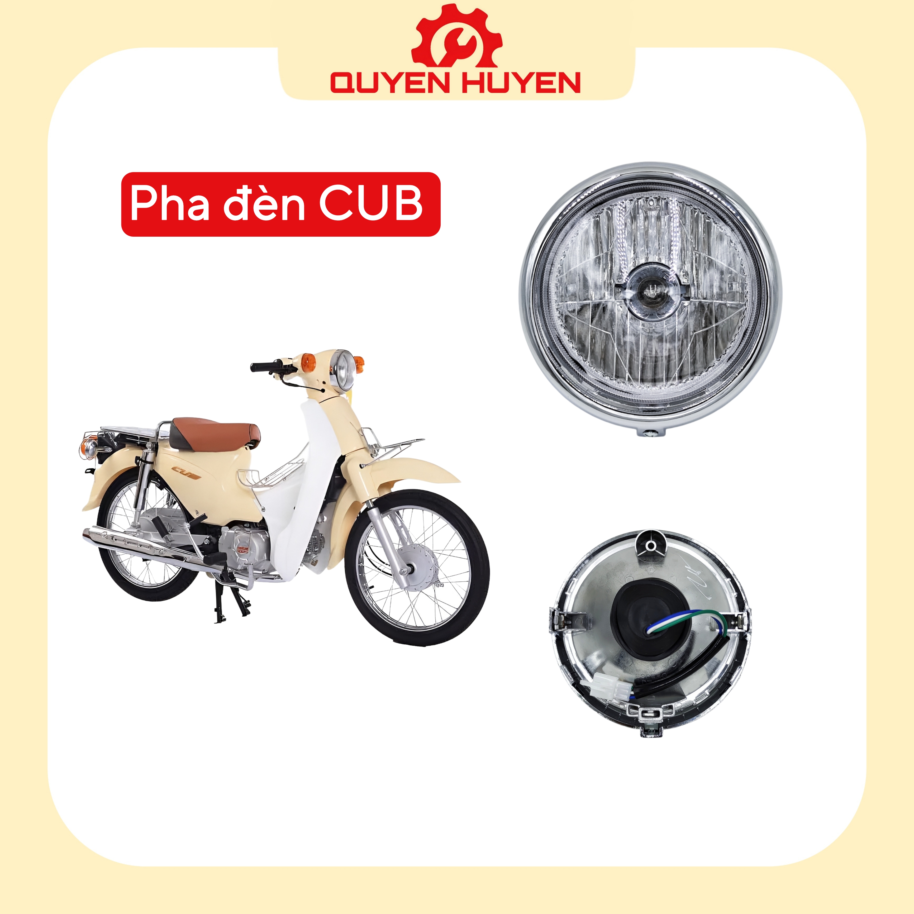 Bộ đèn pha xe Cub 81 50cc - Choá đèn xe máy Cub học sinh Cub Trung Quốc