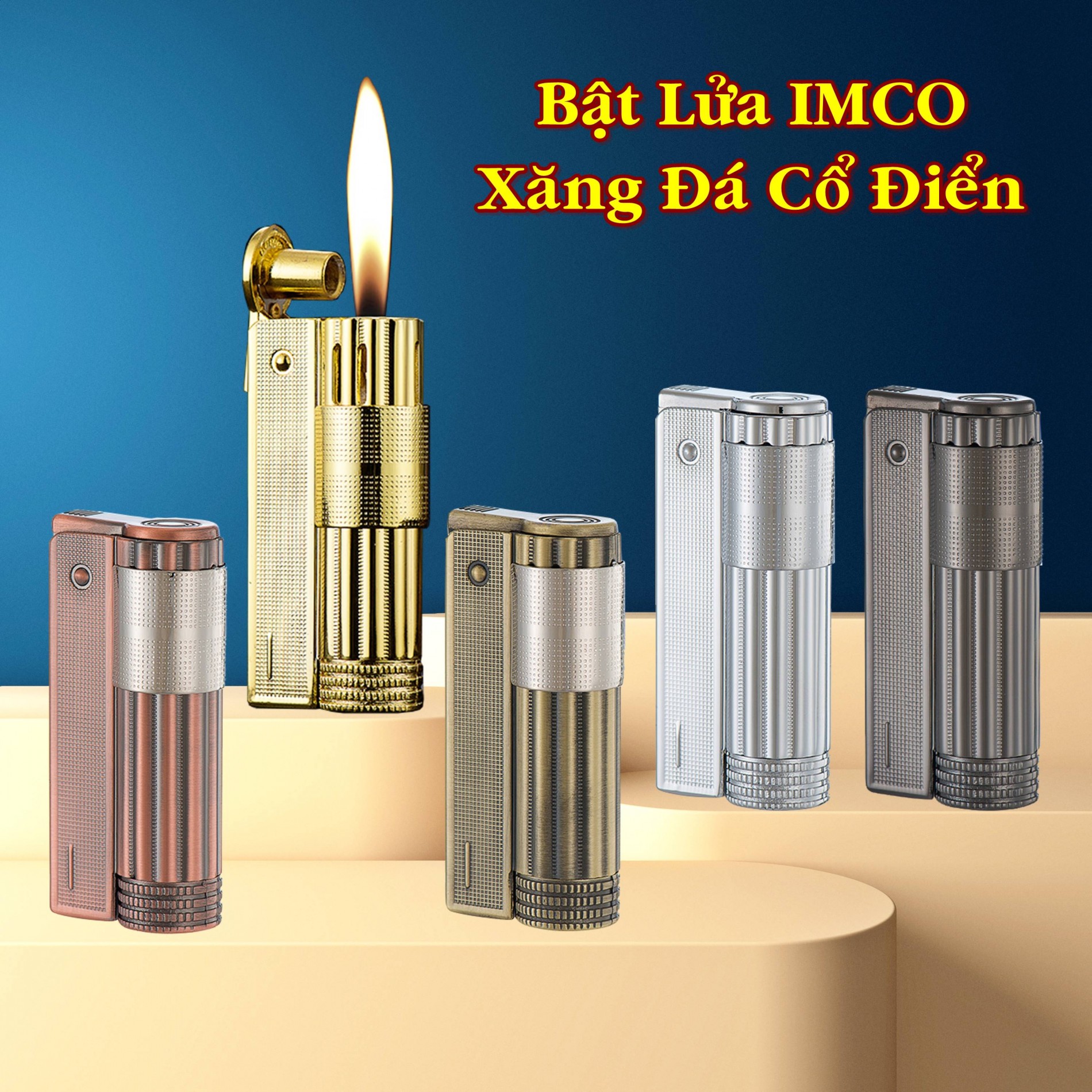 HỘP QUẸT BẬT LỬA IMCO XĂNG ĐÁ CỔ ĐIỂN - (XÀI XĂNG)