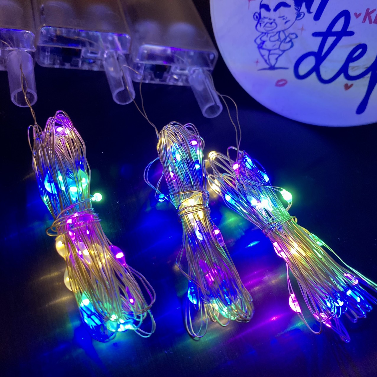 (Chọn Màu) Đèn Led Xài Pin AA Dài 3 Mét 30 Bóng Đom Đóm Fairy Light Trang Trí Phòng Quán Cafe Quấn Cây