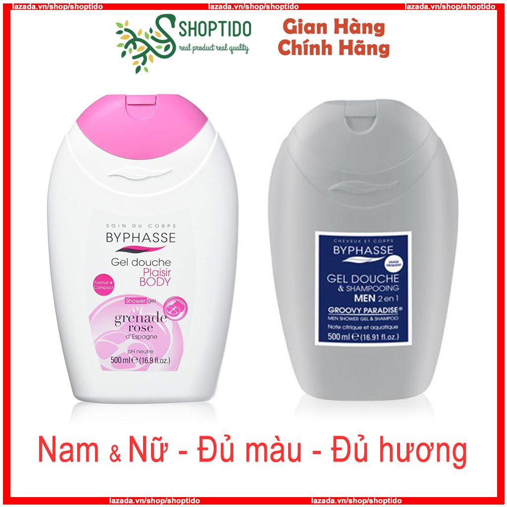 Sữa Tắm trắng da Byphasse Lait De Douche dưỡng trắng da mịn da 500ml