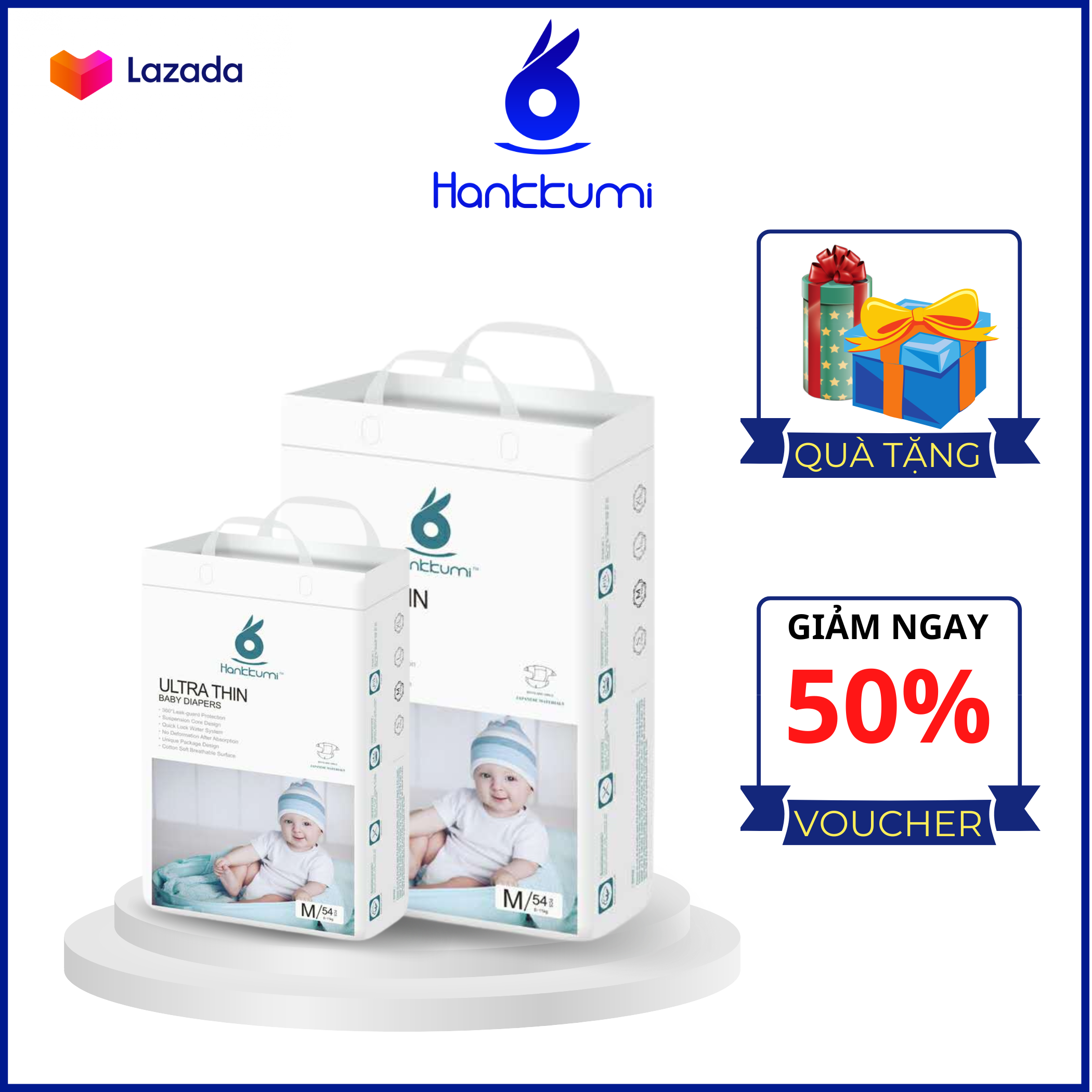 Combo 2 Tã Bỉm Quần Dán Cao Cấp Hankkumi Tã Dán Sơ Sinh Cho Bé Trẻ Em Đủ Size S/M/L/XL/XXL Newborn Nội Địa