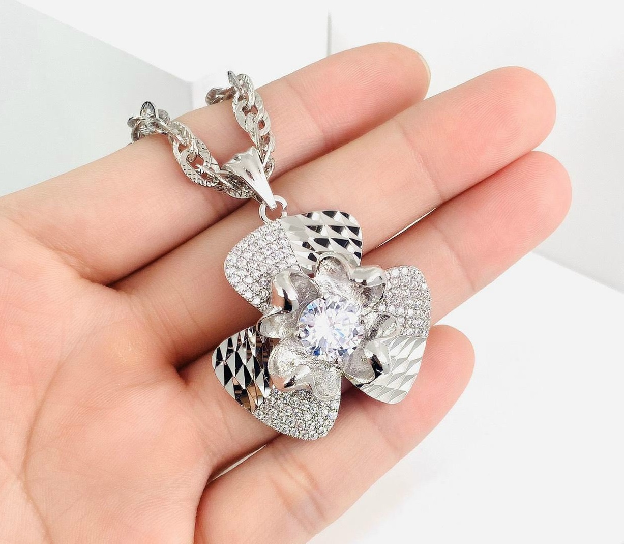 Dây Chuyền Nữ Bạch Kim 10.03 g- Mang rất sang đẹp - Không Dị Ứng Không Phai Màu - Trang sức nữ bạch 