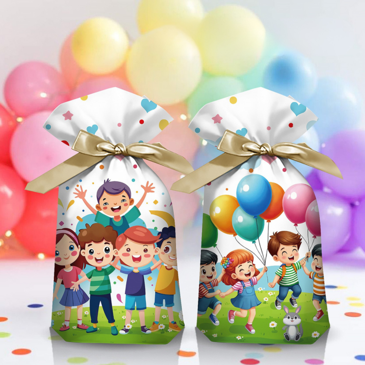 HC0003 SET 50 TÚI NƠ ĐỰNG QUÀ SINH NHẬT ĐỰNG QUÀ CÓ NƠ RÚT ĐỰNG BÁNH KẸO SINH NHẬT