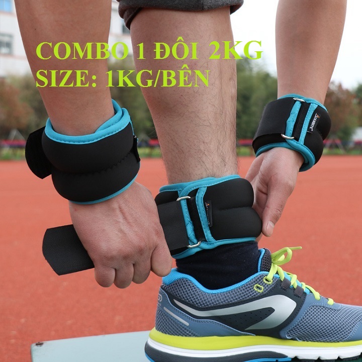 Tạ đeo chân tập gym tạ đeo tay 2kg/đôi phiên bản hạt bi sắt tăng cơ giảm mỡ