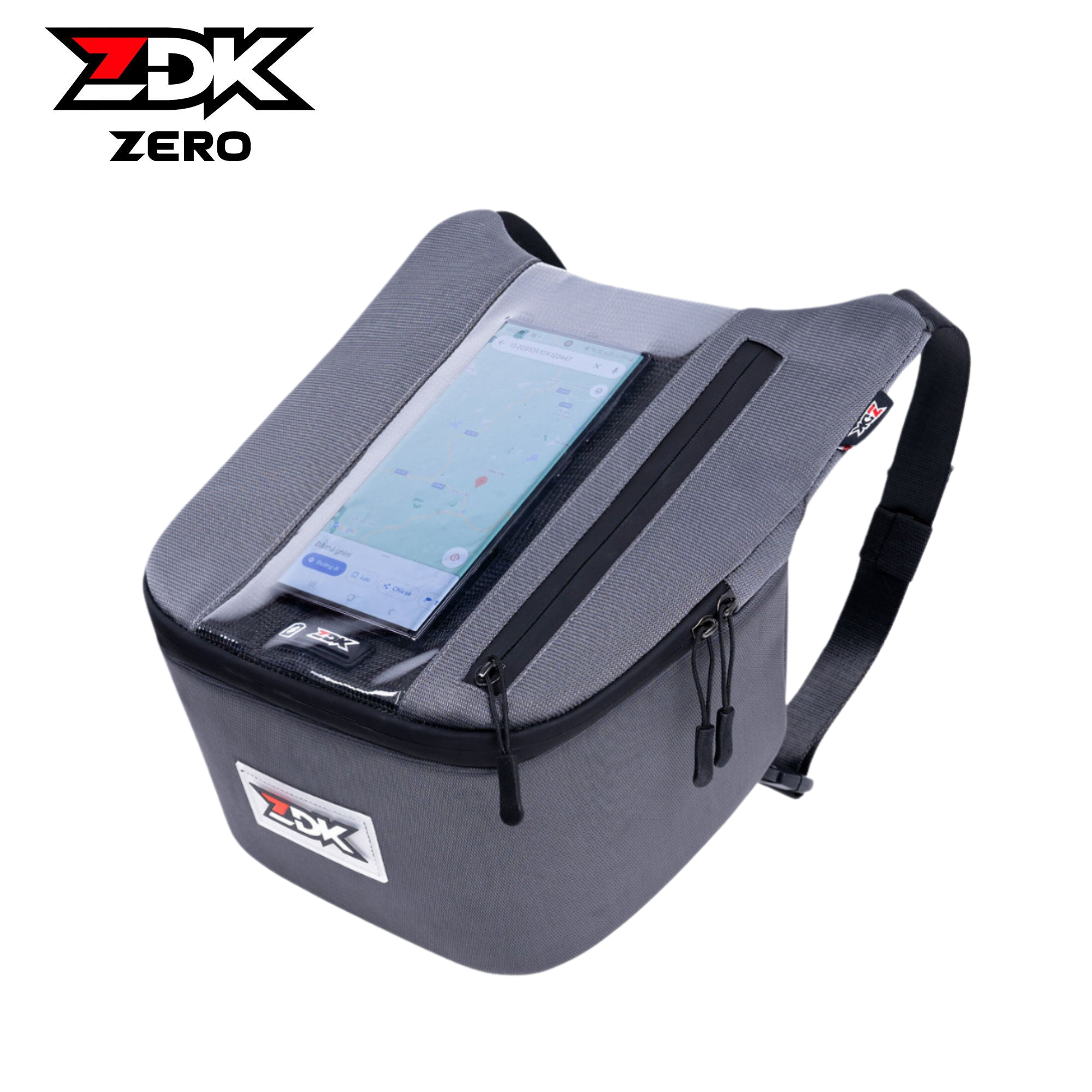 Túi ZDK Zero treo đầu xe máy xem điện thoại đựng được áo mưa có cổng sạc điện thoại tiện lợi
