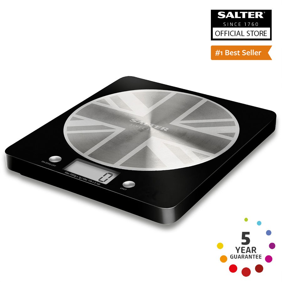 Cân Điện Tử Nhà Bếp Salter 1036UJBKDR - Kích thước 15.8 x 22.5 cm, Màu Đen