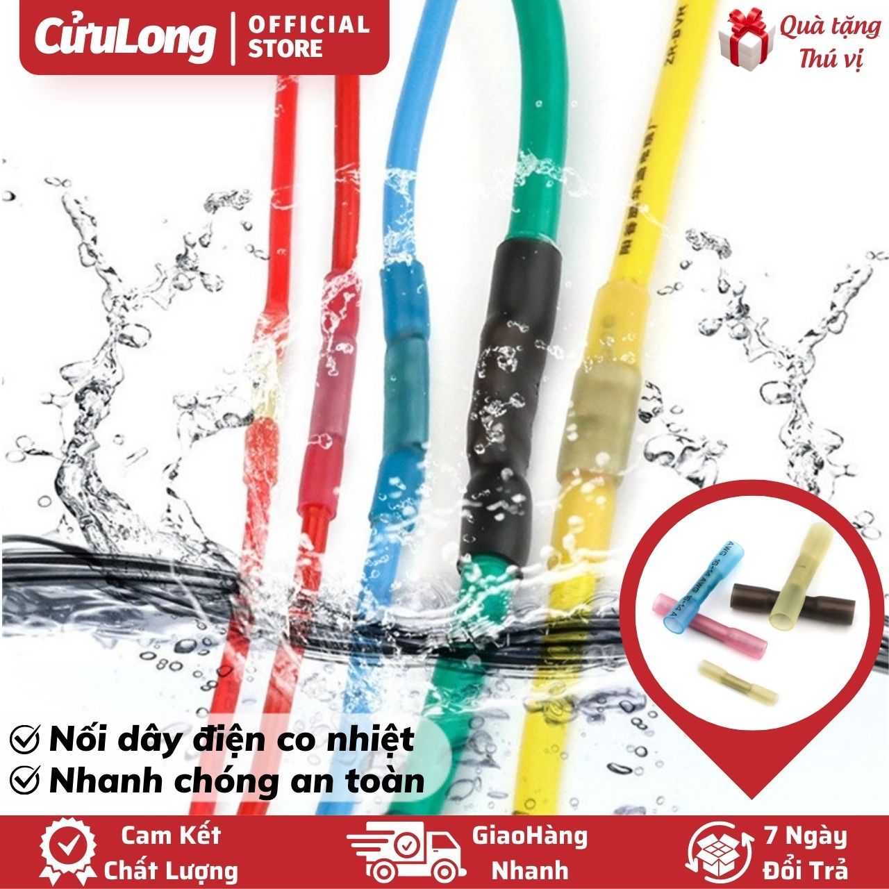 Đầu Nối Dây Điện Nhanh hàn co nhiệt chống nước Jack khớp nối dây điện chịu tải ô tô xe máy giắc nối 