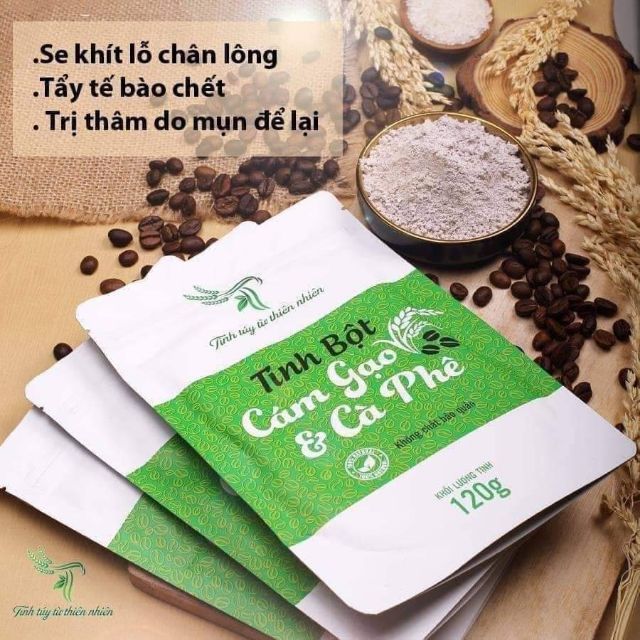 [ Combo 5 Gói] Tinh Bột Cám Gạo Cafe Tt - Tẩy Da Chết - Sáng Da - Mịn Da