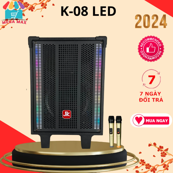 (New 2024)Loa Kéo Xách Tay Hát Karaoke Di Động Bluetooth JK K08 Bass 20 Công Suất 100W Giải Trí Nghe