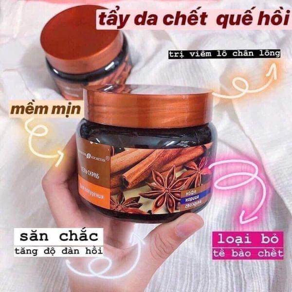 Tẩy Da Chết Quế Hồi Và Cafe Nga 380G Loại Bỏ Các Tế Bào Chết Mụn Thâm Thải Độc Và Cung Cấp Dưỡng Chất Cho Da - [Nông Trại Cầu Đất]