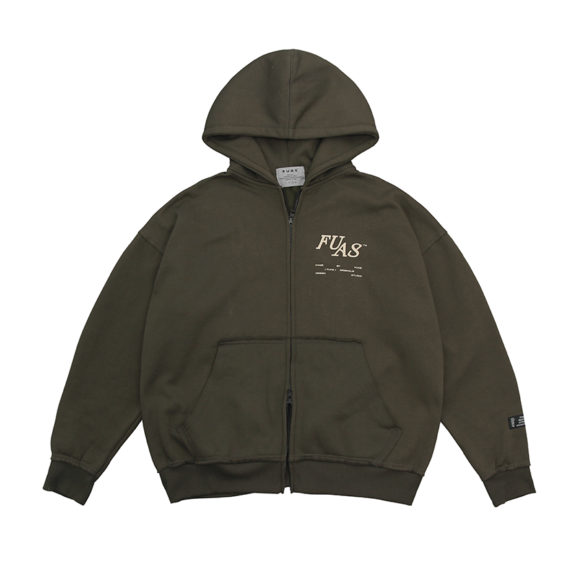 [FREESHIP] Áo Hoodie Zip FUAS™ Olive Boxy Zip Hoodie - FUAS