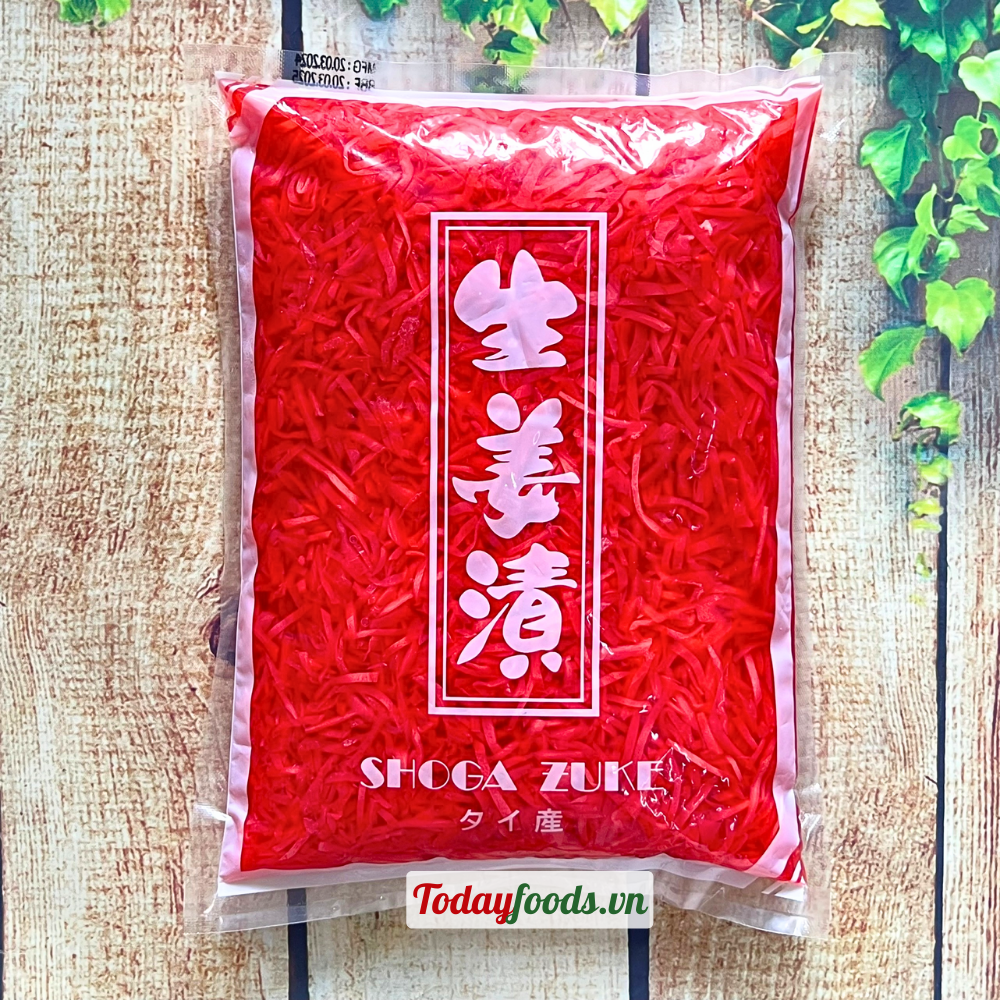 Gừng Đỏ Thái Sợi dùng ăn Yakisoba Gyudon Ramen Takoyaki Okonomiyaki gói 1.5KG (Todayfoods)