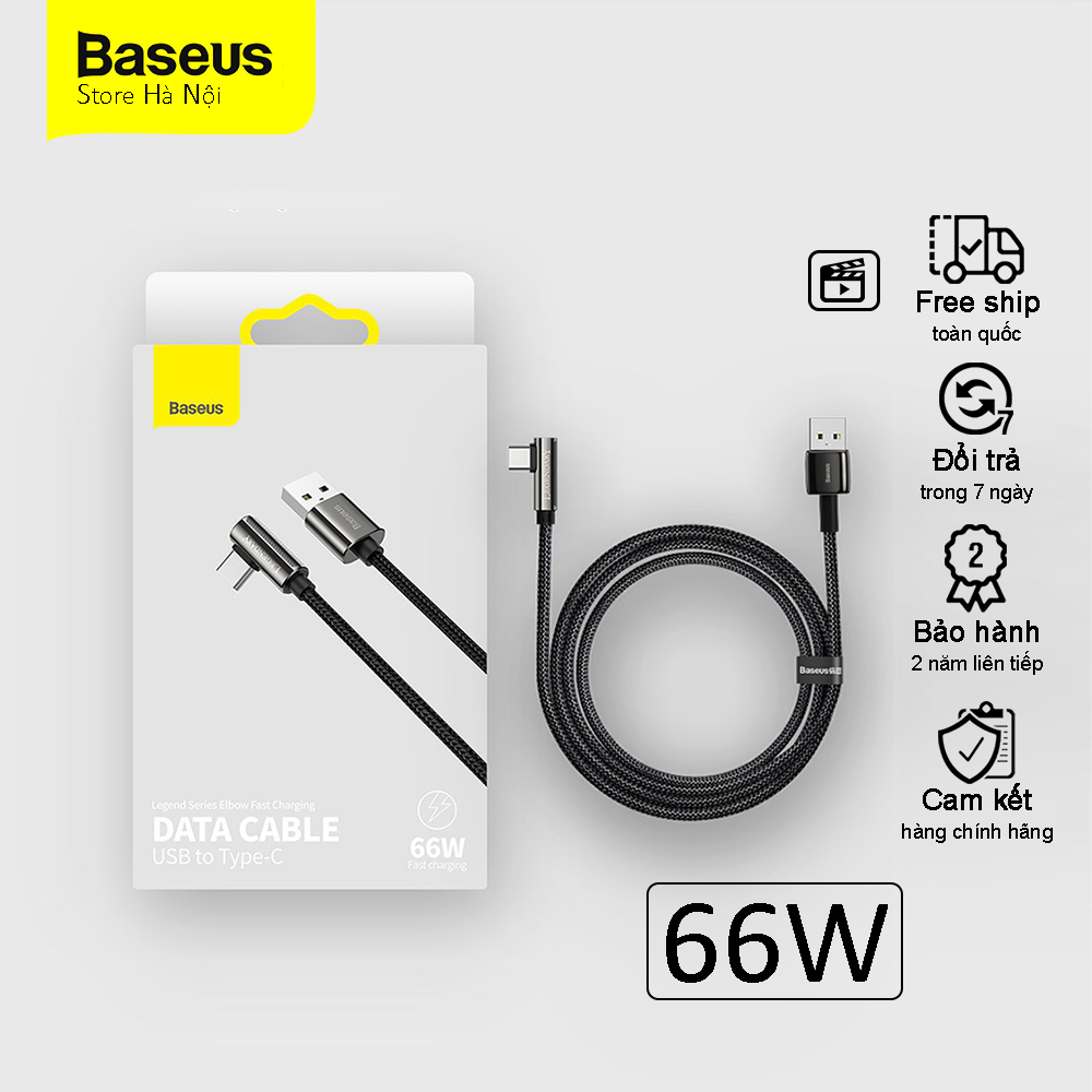 Cáp sạc nhanh Baseus USB 3.0 Type C  Cáp sạc đầu gấp ngang dây sạc ip Lightning cáp sạc cho điện thoại iphone Samsung oppo huwai