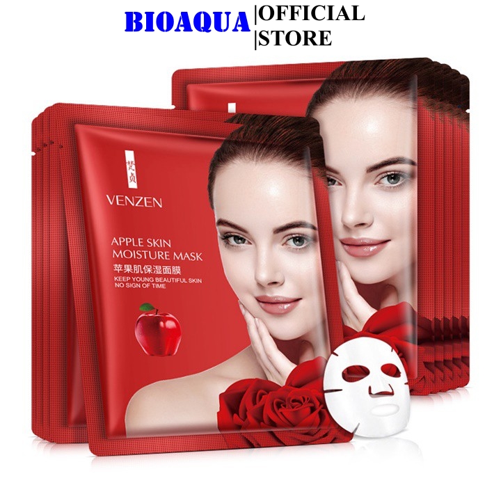 [HCM]COMBO 10 Mặt Nạ Giấy Táo Đỏ VENZEN ????????????????????Trắng Mịn Giảm Thâm Nám Săn Chắc Da Và Chống Lão Hóa