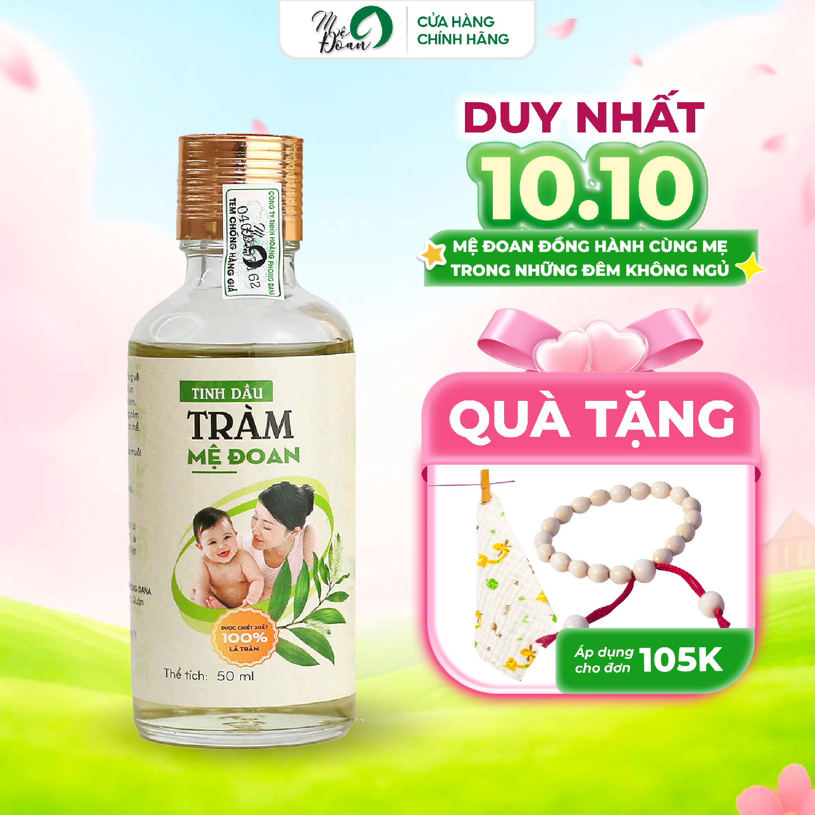 Tinh dầu tràm Mệ Đoan nguyên chất 50ml tinh dầu nguyên chất từ thiên nhiên an toàn lành tính cho bé và mẹ bầu
