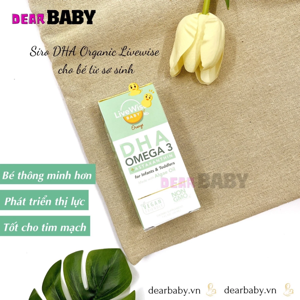 DHA Omega3 dạng giọt LiveWise Baby vị cam cho bé từ sơ sinh 30ml