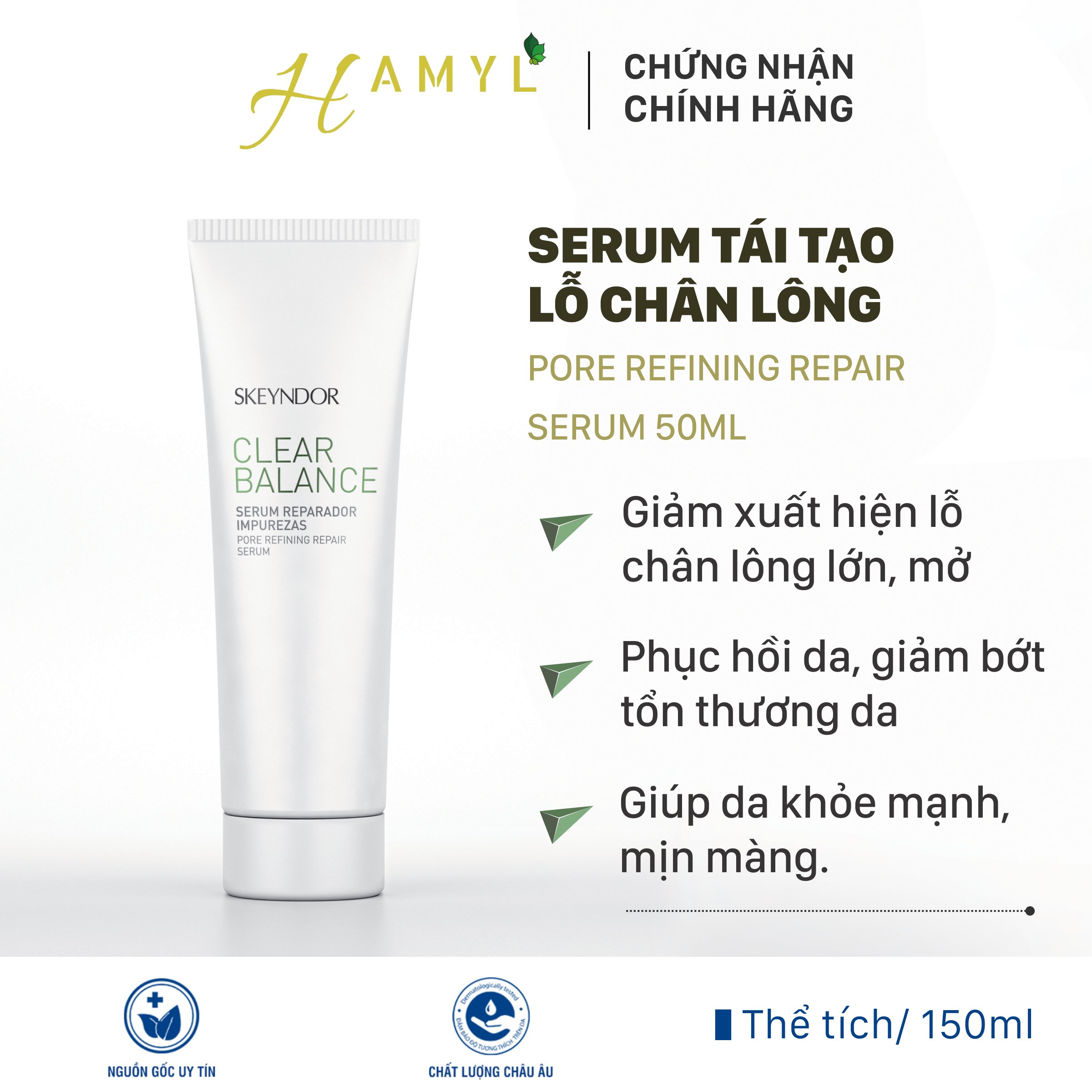 Skeyndor Clear Balance Serum Tái Tạo Lỗ Chân Lông Pore Refining Repair Serum 50Ml