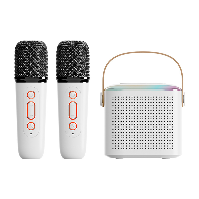 JIEGO Loa di động karaoke mini với 2 micro sạc loa Bluetooth có thể sử dụng tai nghe hoặc thẻ nhớ