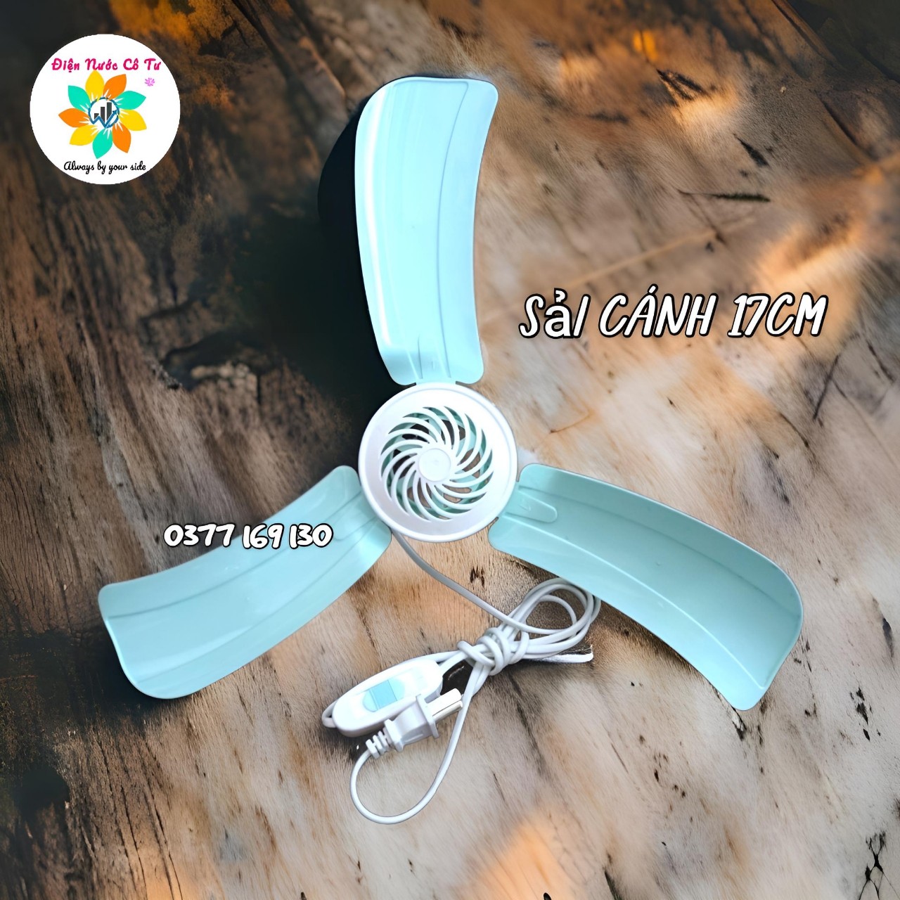 Quạt trần quạt treo mùng mini nhỏ gọn sải cánh 17/25/30cm