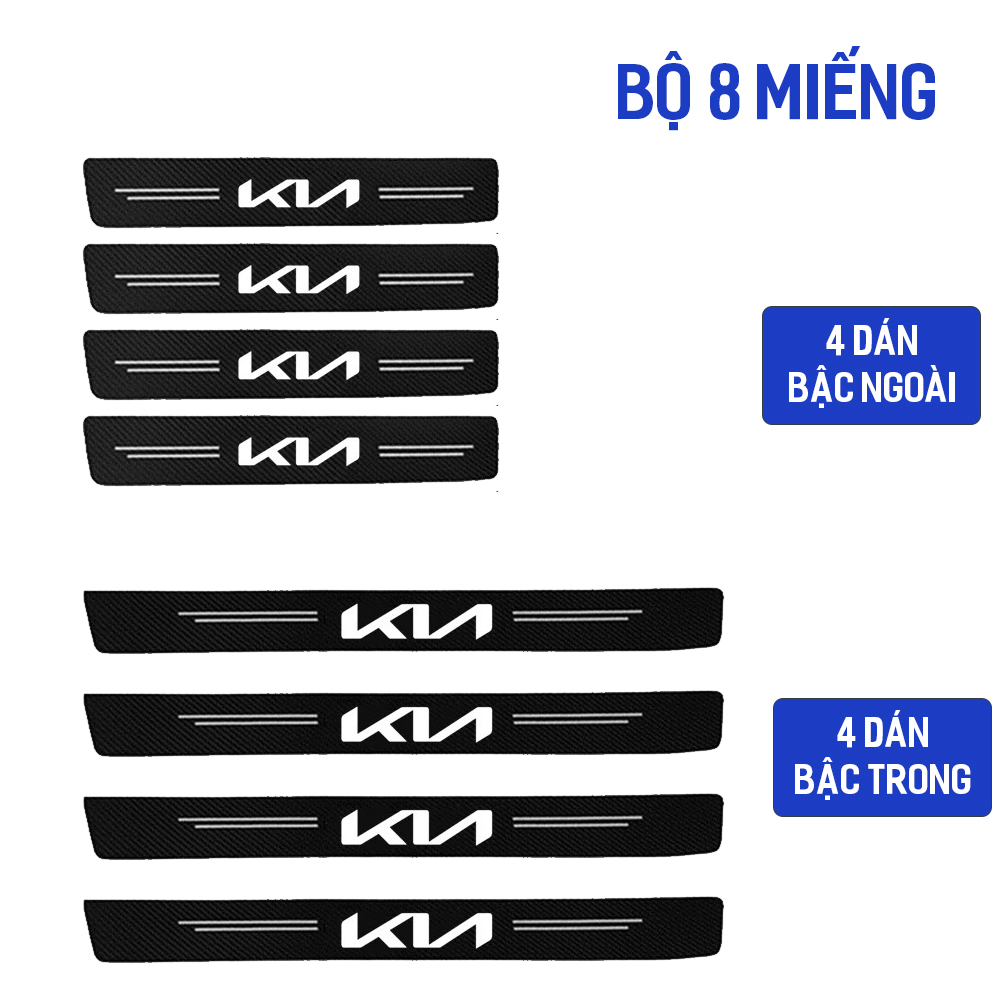 [KIA] Bộ 9 miếng dán bậc cửa ô tô carbon bộ dán chống trầy xước bảo vệ bậc lên xuống cửa xe hơi oto 