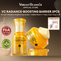VIBRANT GLAMOUR Vitamin C Bộ đôi tăng cường rạng rỡ | Serum + Kem 4D Sáng da & Giảm tông vàng | Chống Oxy Hóa + Chống Glycation + Phục Hồi Hàng Rào （30ml + 30g)