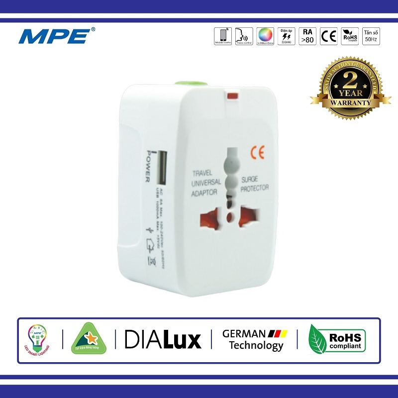 Ổ cắm du lịch có cổng USB MPE (TA3)