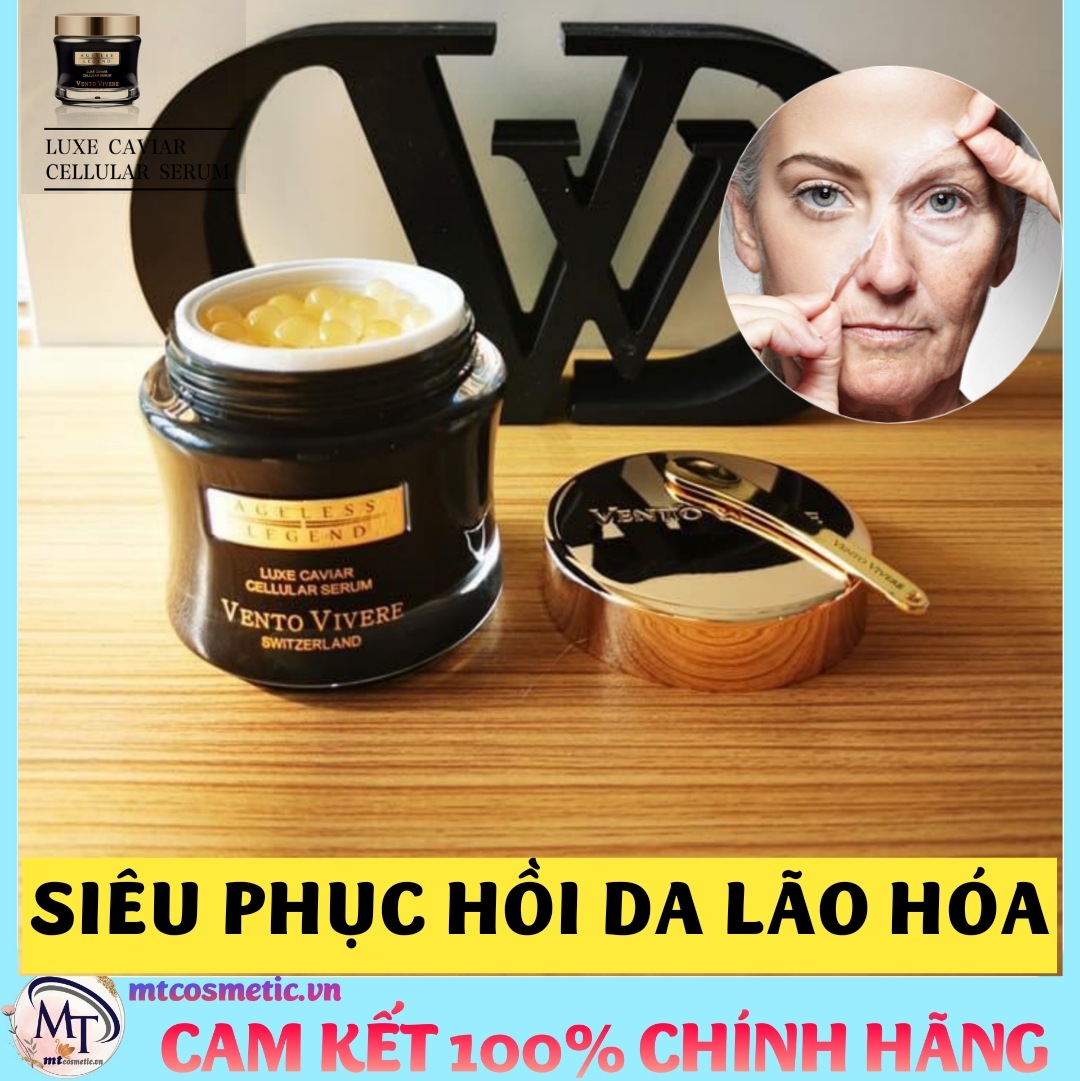 Kem Vento Trứng Cá Tầm Luxe Caviar Cellular hỗ trợ nâng cơ cho làn da làm biến mất các vết chân chim ở mắt miệng trán