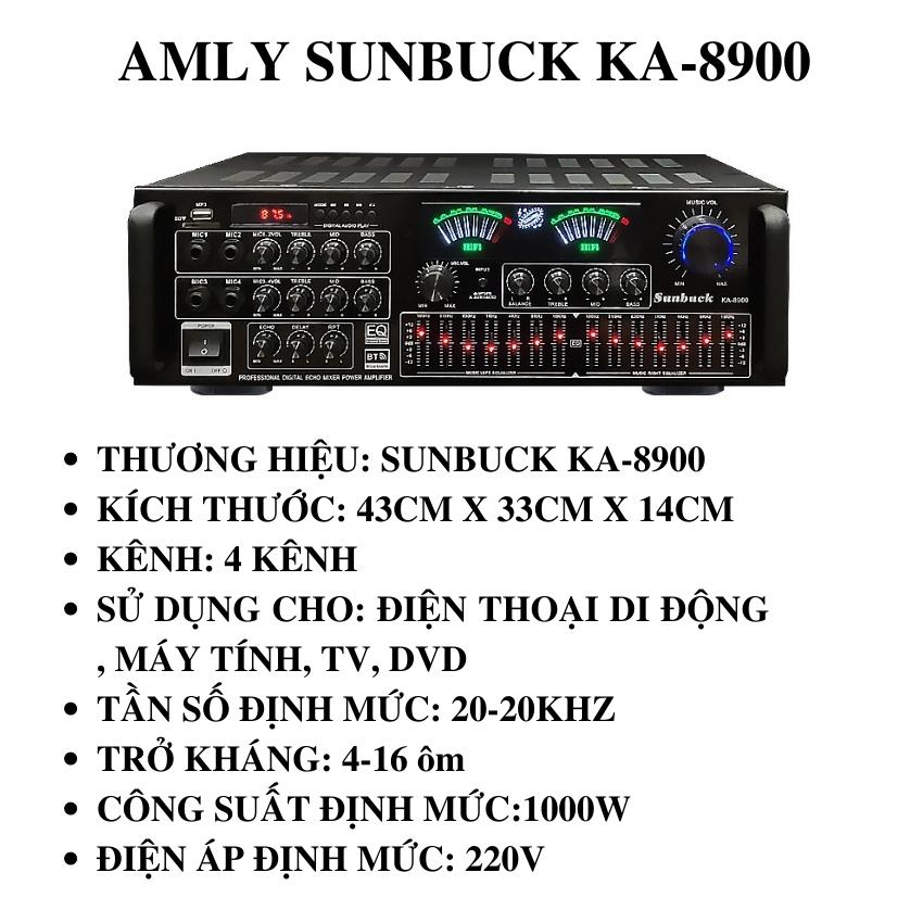 Amply karaoke,Âmly bluetooth, amly karaoke bluetooth Sunbuck 999bt -công suất cực lớn Âm Thanh Hay, Âm Bass Chuẩn, Kết Nối Bluetooth 5.0 Ổn Định.HÀNG CHÍNH HÃNG