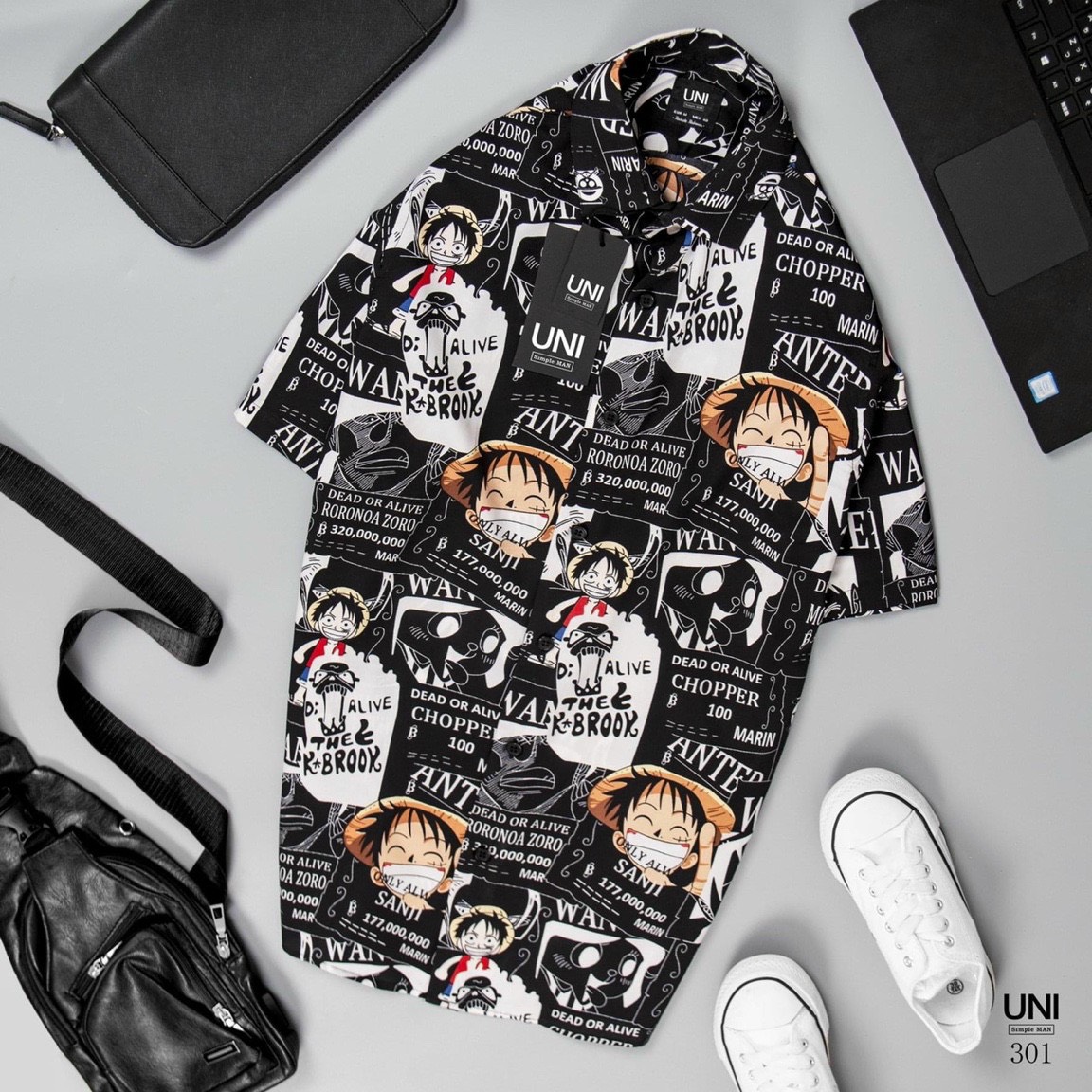 [Hoàn Tiền 15%] Áo sơ mi tay ngắn one piece luffy